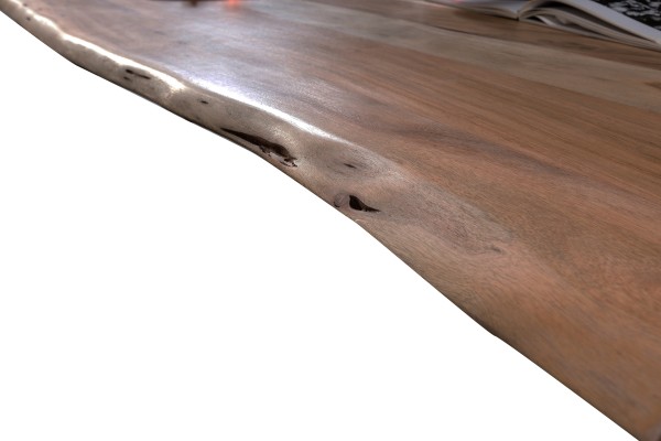 Tisch 140 x 80 cm, Platte 26 mm, nußbaumfarbig TABLES & CO Platte Akazie, Gestell Stahl