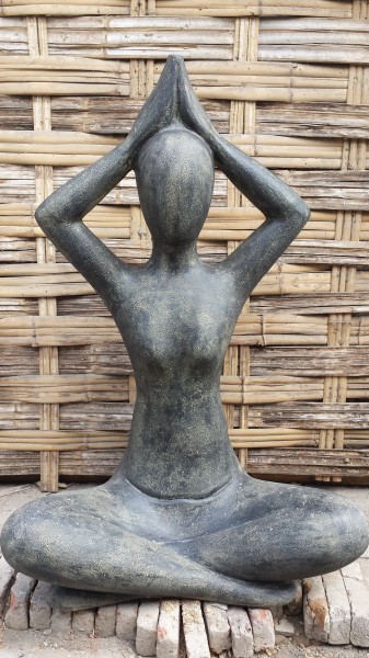Yoga Sukhasana Skulptur Figur Outdoor 80cm NEU