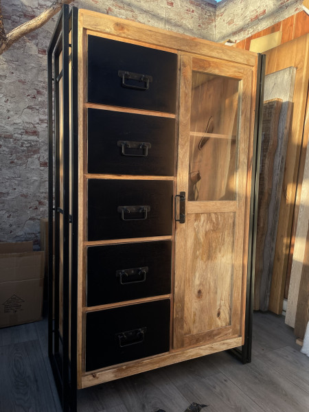 Brotschrank Highboard Schrank Panama Shesham Neu