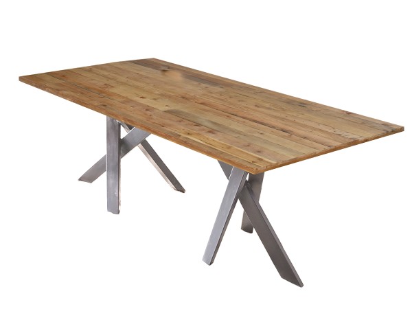 Tisch 220x100 cm TABLES & CO Platte Pinie, Gestell Metall