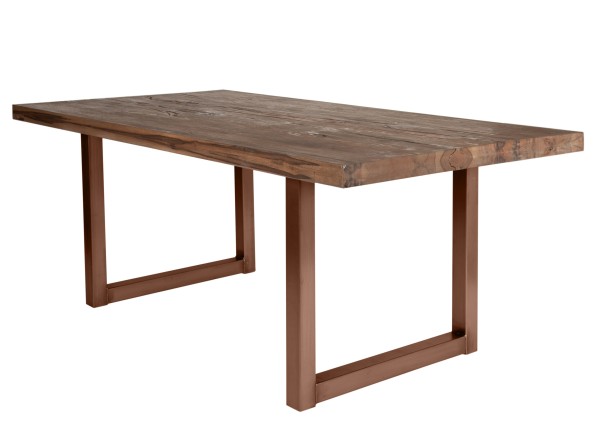 Tisch 180x100 cm, Balkeneiche Räucheröl-Finish TABLES & CO Platte Balkeneiche, Gestell Eisen