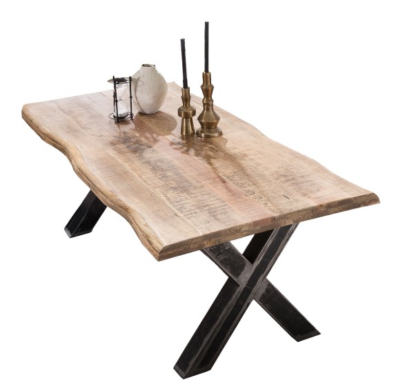 Tisch 180x90 cm TABLES & CO Platte Mango, Gestell Metall