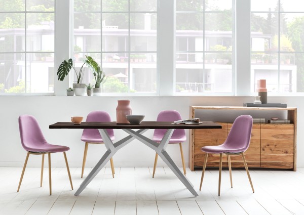 Tisch 220x100 cm TABLES & CO Platte Balkeneiche, Gestell Metall