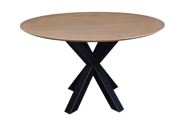 Tisch 120x120 cm SCANDI BLONDE Sungkaiholz, Metall