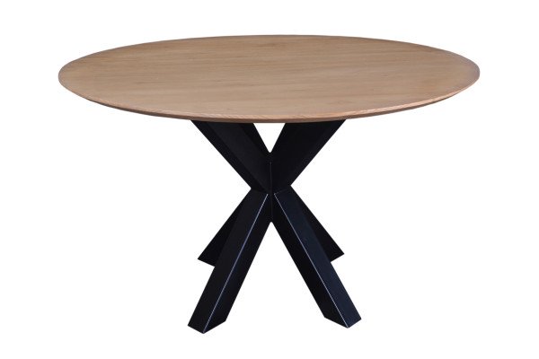 Tisch 120x120 cm SCANDI BLONDE Sungkaiholz, Metall