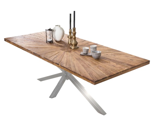 Tisch 180x100 cm TABLES & CO Platte Teak, Gestell Metall