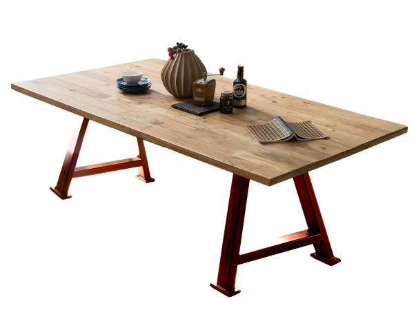 Tisch 200x100 cm TABLES & CO Platte Pinie, Gestell Metall
