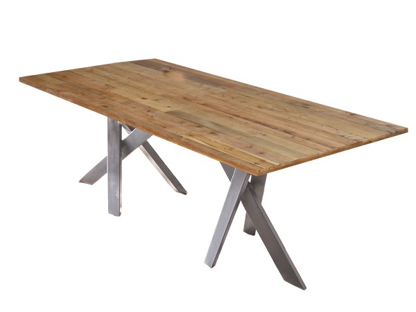 Tisch 200x100 cm TABLES & CO Platte Pinie, Gestell Metall