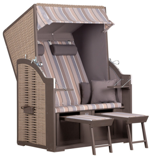 Strandkorb Compact PE nature grey