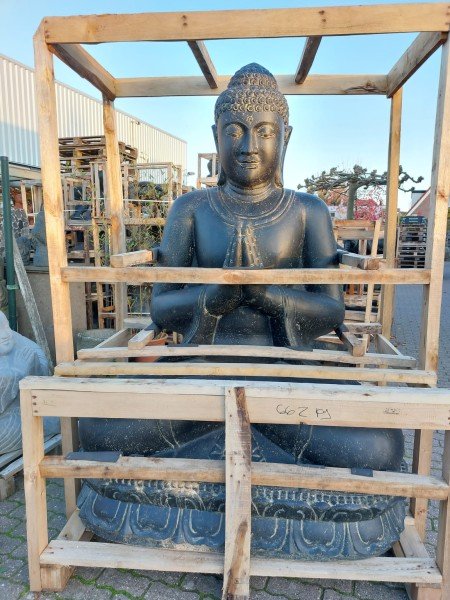 Buddha Skulptur Lava Guss 175cm Schwere Qualität XXL