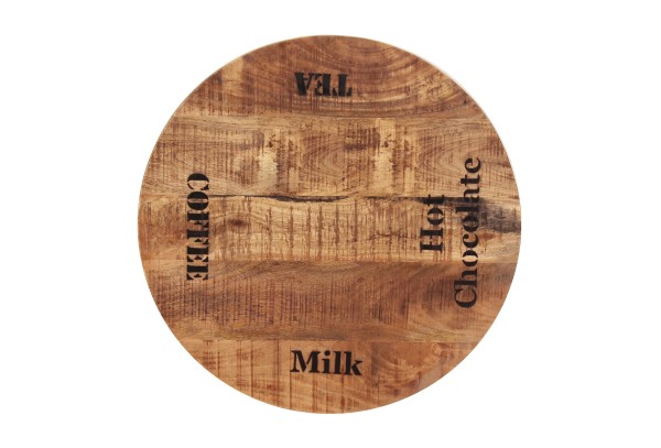 Stehtisch 60x60 cm TABLES & CO Platte Mangoholz mit Gebrauchsspuren, Gestell Gusseisen