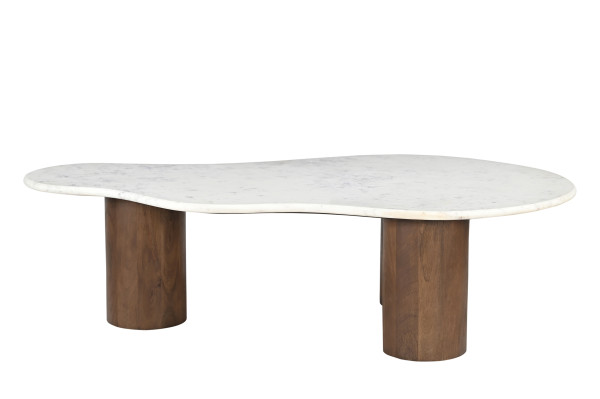 Couchtisch RONDURA Mango massiv, Marmor