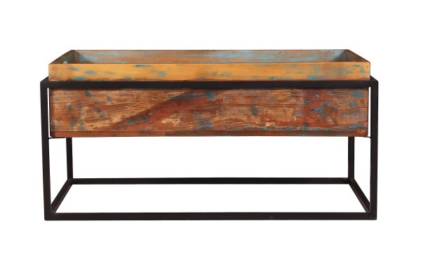 Couchtisch RIVERBOAT Altholz mit Gebrauchsspuren, Metall