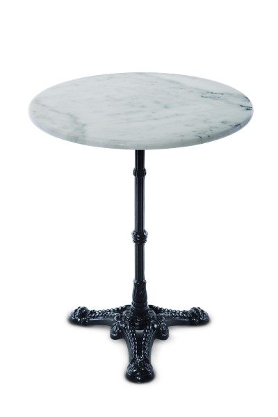 Bistro-Tisch, 60 cm rund THIS & THAT Platte Marmor, Gestell Gußeisen