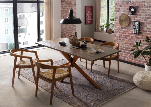 Tisch 240x100 cm TABLES & CO Platte Pinie, Gestell Metall