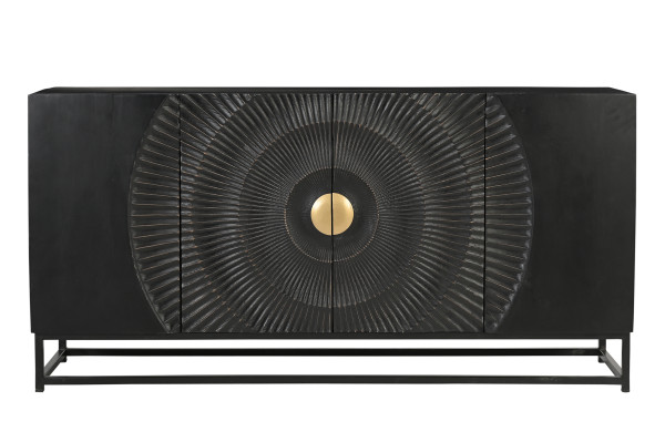 Sideboard BLACK SMOOTH Mango massiv, Metall
