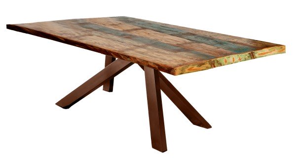 Tisch 180x100 cm TABLES & CO Platte Altholz, Gestell Metall