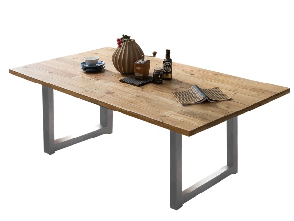 Tisch 220x100 cm TABLES & CO Platte Pinie, Gestell Metall