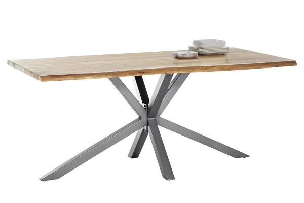 Tisch 220x100 cm, Akazie natur TABLES & CO Platte Akazie, Gestell Metall