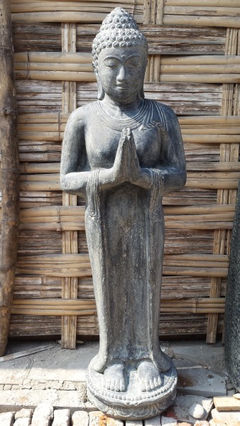 Buddha Skulptur Lava Guss 150cm Schwere Qualität