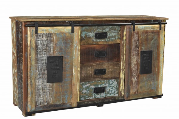Sideboard Schrank Jupiter SIT recyceltes Altholz mit Metall NEU