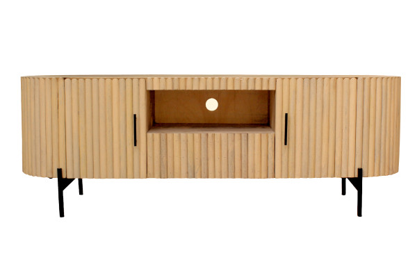TV-Lowboard STRIPE Mangoholz, Altmetall