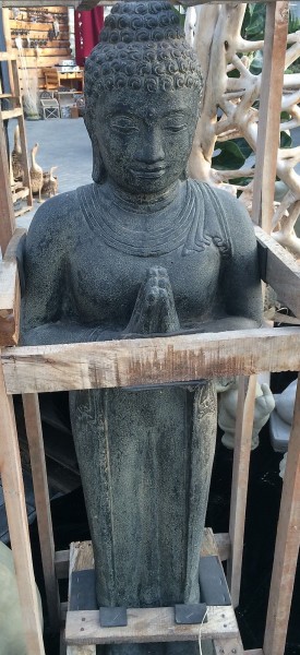 Buddha Skulptur Lava Guss 100cm Neu