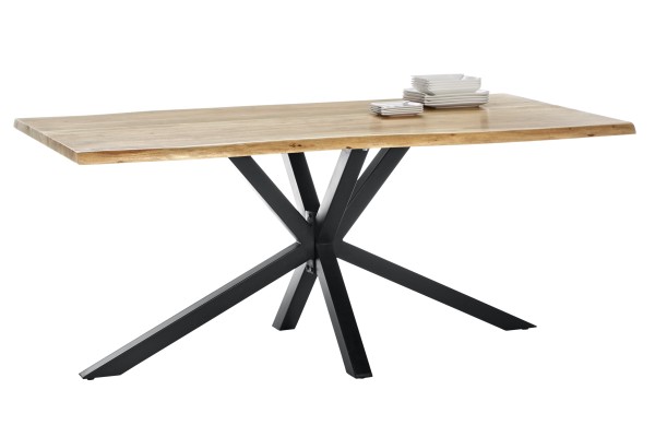 Tisch 220x100 cm, Akazie natur TABLES & CO Platte Akazie, Gestell Metall