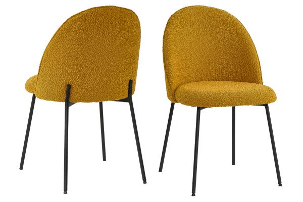 Stuhl, 2er-Set TAYLOR Bezug Stoff, Beine Metall pulverbeschichtet