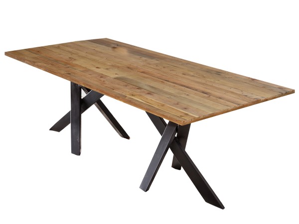 Tisch 220x100 cm TABLES & CO Platte Pinie, Gestell Metall