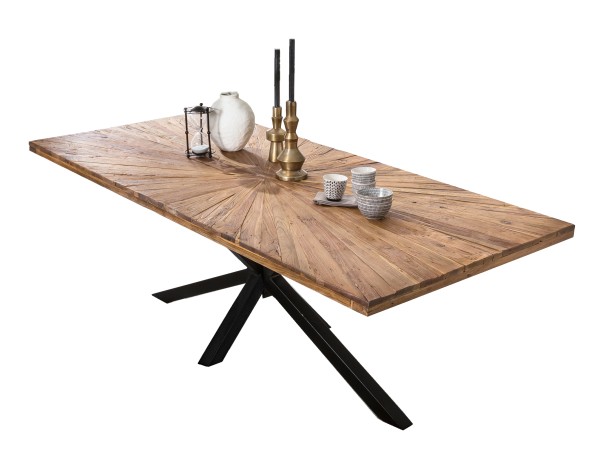 Tisch 180x100 cm TABLES & CO Platte Teak, Gestell Metall