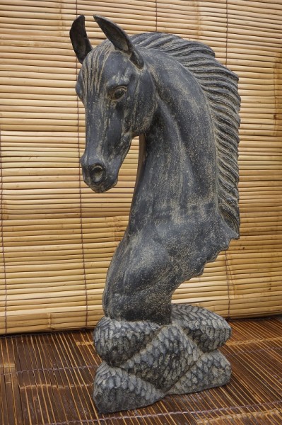 Pferde Kopf Büste Skulptur Figur Outdoor 80cm