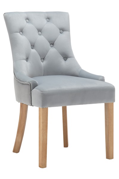 Stuhl, 2er-Set Stuhl Bezug Samt, Beine Hevea, lackiert