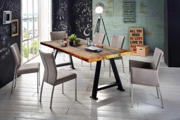 Tisch 220x100 cm TABLES & CO Platte Altholz, Gestell Metall